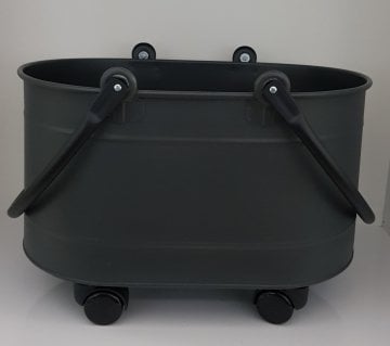 TEKERLEKLİ ODUN KOVASI MAT SİYAH