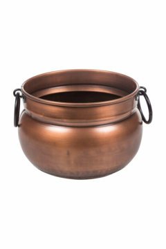 ŞÖMİNE ODUN SEPETİ KOVA BAKIR ESKİTME 40 cm
