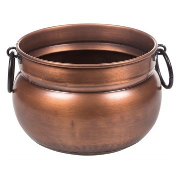 ŞÖMİNE ODUN SEPETİ KOVA BAKIR ESKİTME 40 cm