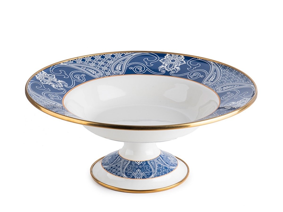 Emaye Diamond Blue Ayaklı Salata Kasesi
