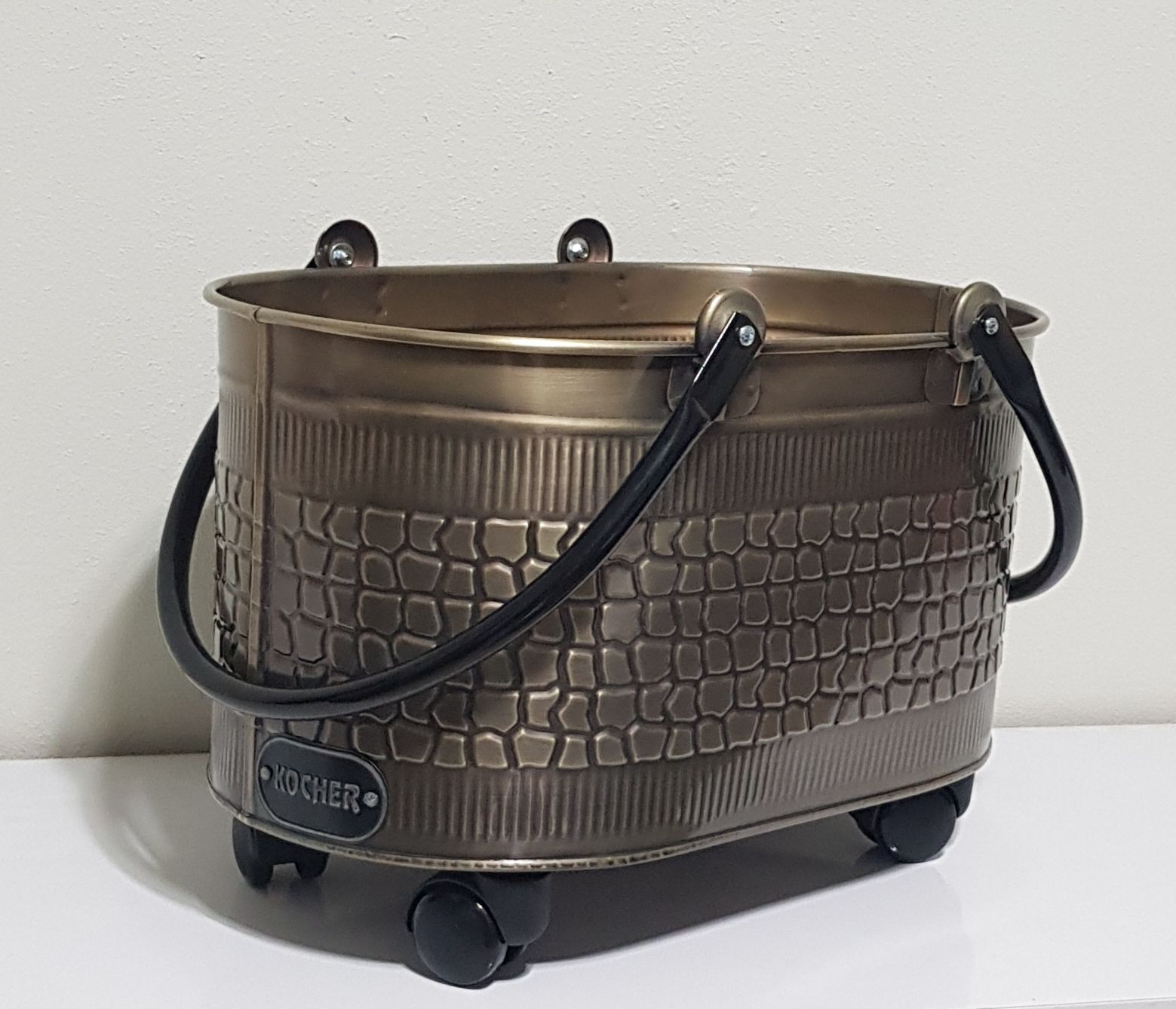 TEKERLEKLİ ODUN KOVASI ESKİTME GOLD