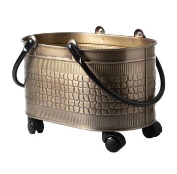 TEKERLEKLİ ODUN KOVASI ESKİTME GOLD