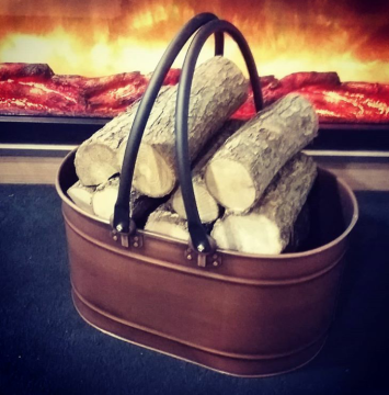 ODUN TAŞIMA KOVASI SEPETİ BAKIR ESKİTME 55 cm