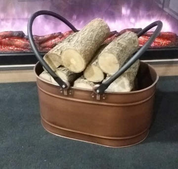 ODUN TAŞIMA KOVASI SEPETİ BAKIR ESKİTME 55 cm