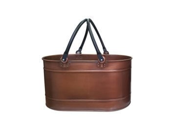 ODUN TAŞIMA KOVASI SEPETİ BAKIR ESKİTME 55 cm