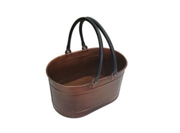 ODUN TAŞIMA KOVASI SEPETİ BAKIR ESKİTME 55 cm