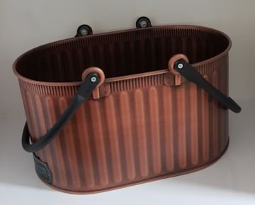 BAKIR ESKİTME ODUN KOVASI SEPETİ