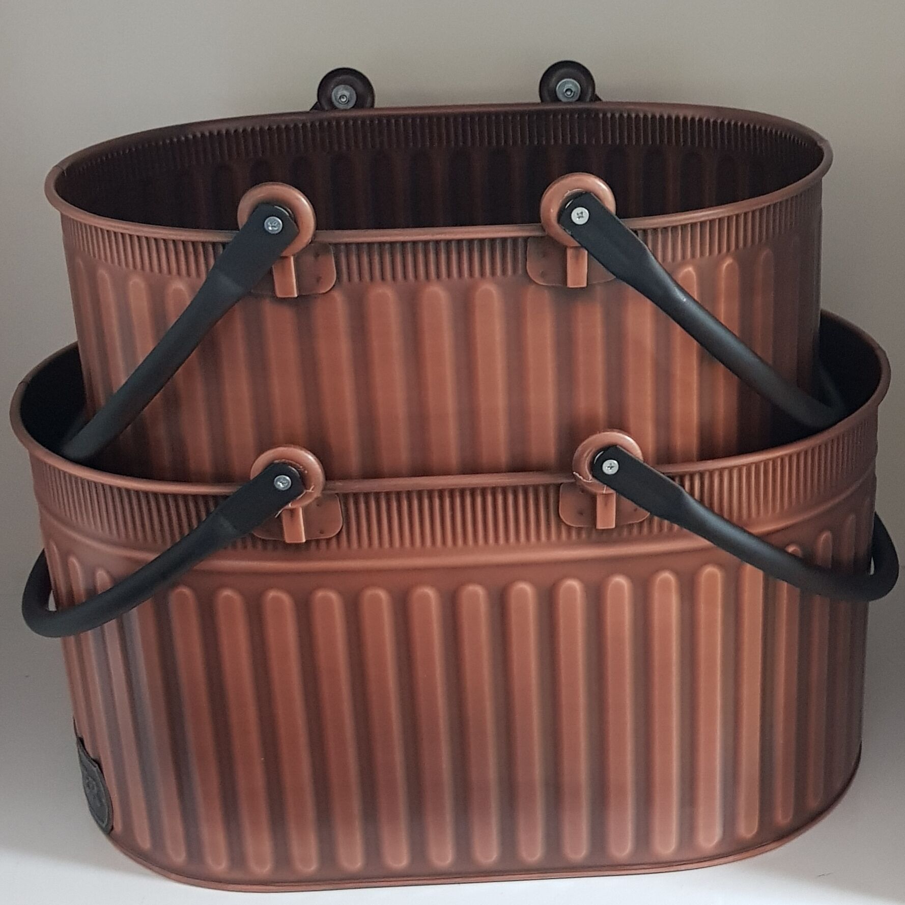 BAKIR ESKİTME ODUN KOVASI SEPETİ