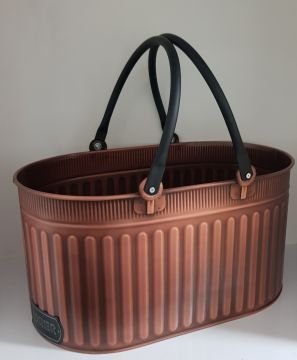 BAKIR ESKİTME ODUN KOVASI SEPETİ