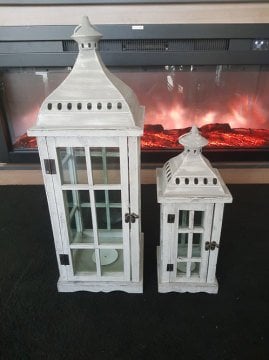 Ahşap Dekoratif Fener Mumluk Set