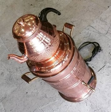 BAKIR İŞLEMELİ SEMAVER ELEKTRİKLİ 6 LİTRE