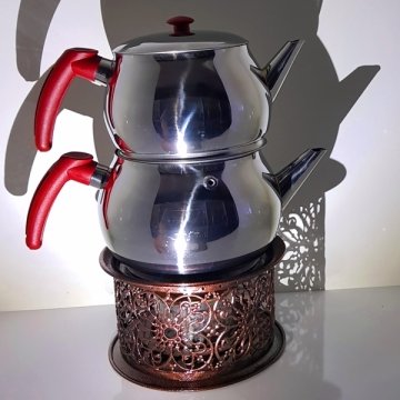 OSMANLI OCAĞI PASLANMAZ ÇELİK ÇAYDANLIK LI SETLİ