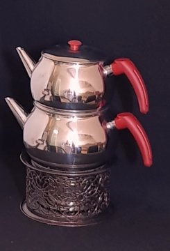 OSMANLI OCAĞI PASLANMAZ ÇELİK ÇAYDANLIK LI SETLİ