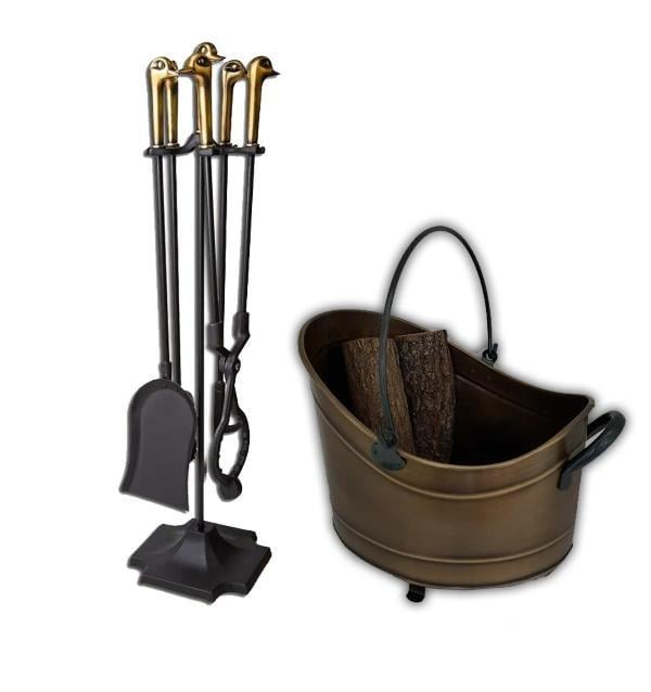 ŞÖMİNE AKSESUAR SETİ ANTİK ESKİTME