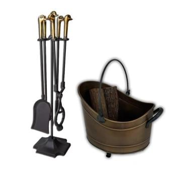 ŞÖMİNE AKSESUAR SETİ ANTİK ESKİTME