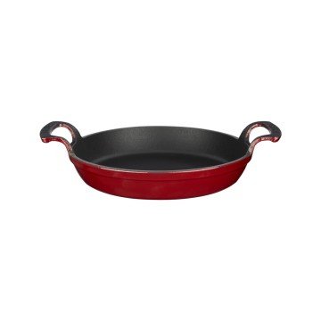 LAVA DÖKÜM YUVARLAK KULPLU TAVA. ÇAP(Ø) 20CM. - KIRMIZI