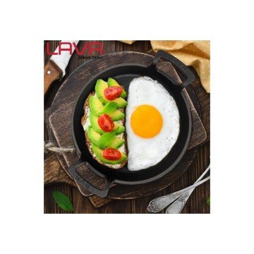 LAVA DÖKÜM YUVARLAK KULPLU TAVA. ÇAP(Ø) 20CM. - KIRMIZI