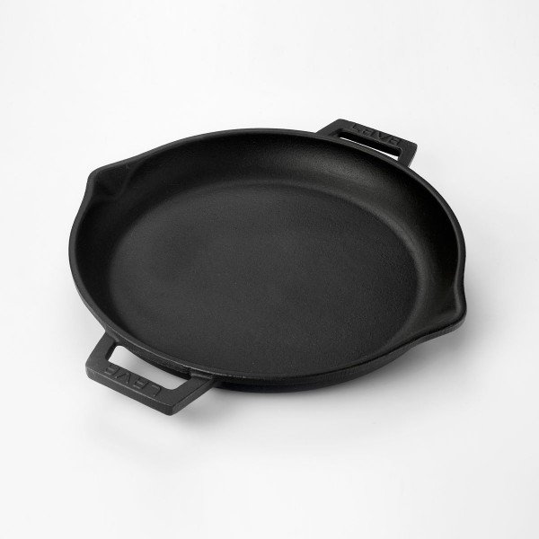 LAVA DÖKÜM YUVARLAK KIZARTMA TAVASI, METAL KULPLU. ÇAP(Ø)30CM.