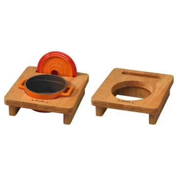 LAVA DÖKÜM AHŞAP STAND. ÇAP10CM
