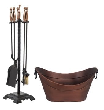 ŞÖMİNE MAŞA SETİ BAKIR ESKİTME