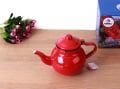 Emaye Nostaljik Orta Boy Çaydanlık Takımı - Kırmızı Renk