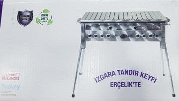 60X40 CM TÜPLÜ ERCELİK LAVTAŞLI MANGAL PASLANMAZ