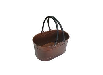 ODUN TAŞIMA KOVASI SEPETİ ESKİTME BAKIR RENK 50 CM