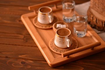 Ottoman - 2 Kişilik Kahve Fincan Takımı Desen Altlıklı