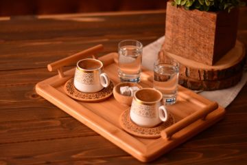 Ottoman - 2 Kişilik Kahve Fincan Takımı Desen Altlıklı