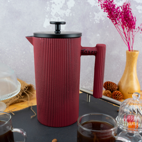 Linden - Döküm  French Press 800 ml Kırmızı