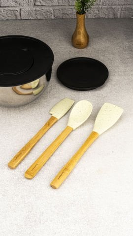 Zolly - 3’lü Spatula Seti Beyaz Büyük