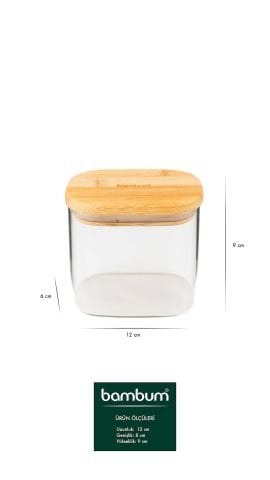 Multy - Bambu Kapaklı Cam Saklama Kabı 600ml