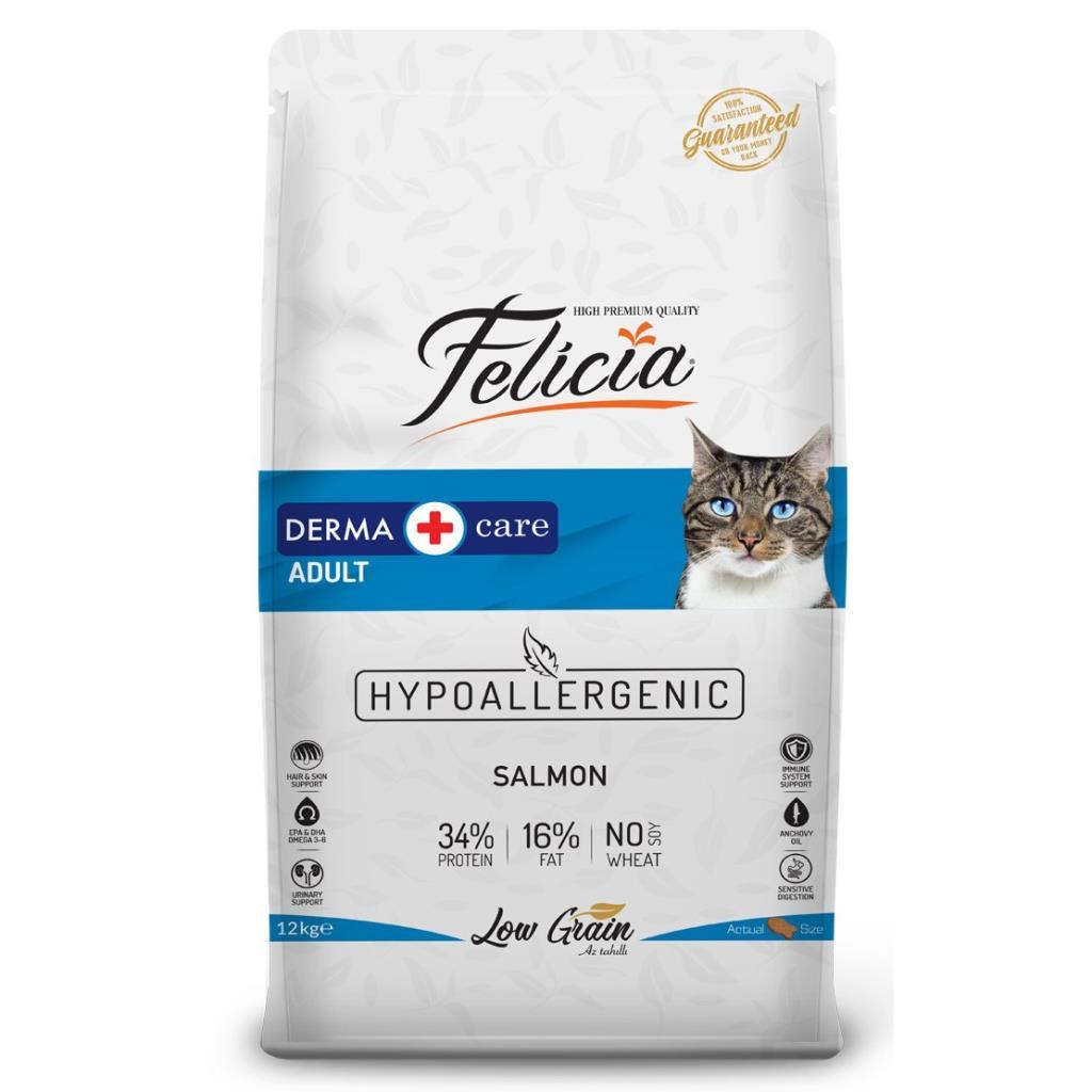Felicia Az Tahıllı Yetişkin Somonlu HypoAllergenic Kedi Maması 12kg