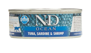 ND Ocean Ton Balıklı Sardalyalı ve Karidesli Yetişkin Kedi Konservesi 80gr
