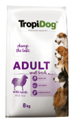 TropiDog Premium Adult Small Breeds with Lamb & rice 8kg