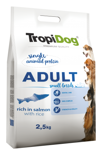 TropiDog Premium Adult Small breeds rich in salmon 2,5kg
