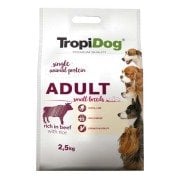 TropiDog Premium Adult Small  breeds rich in beef with rice 2,5kg