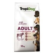 TropiDog Premium Adult M&L breeds  rich in beef with rice 12kg