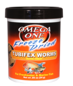 Omega One Freeze Dried Tubifex Worms 490ml / 44gr.