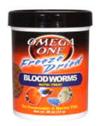 Omega One Freeze Dried Blood Worms 490ml / 27gr.
