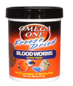 Omega One Freeze Dried Blood Worms 490ml / 27gr.