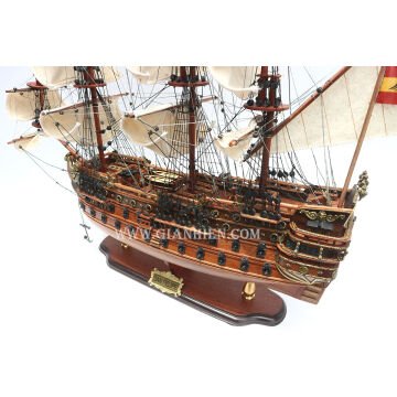 San Felipe Dekoratif Ahşap Yelkenli Gemi Modeli (80 cm)