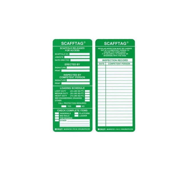 BBU SL 7701 İskele Güvenlik Etiketi Montaj ve Denetim Kaydı Yeşil Renk TR/ENG