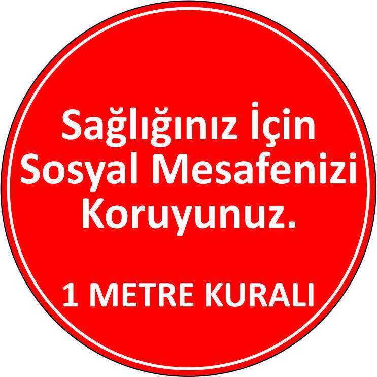 Sosyal Mesafe Etiketi Laminasyonlu