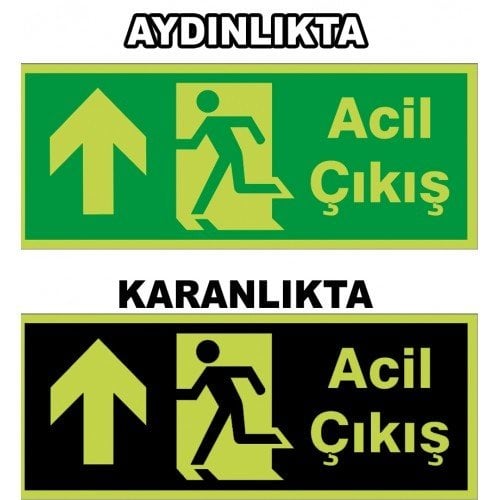 Acil Çıkış Fotolümen Yukarı Ok