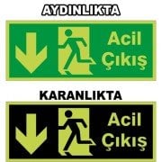 Acil Çıkış Fotolümen Aşağı Ok