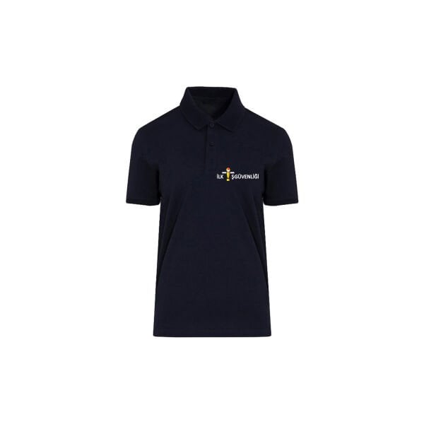 Polo Yaka Logo Baskılı Lacivert T-Shirt