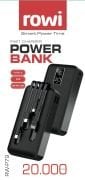 20000 mAh Dahili Kablolu Rowi Powerbank