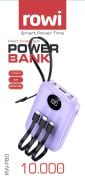 10000 mAh Dahili Kablolu Rowi Powerbank
