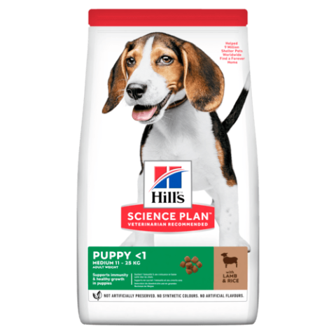 Hill's Science Plan Dog Medium Puppy Healty Development  Lamb&Rice  2.5 Kg